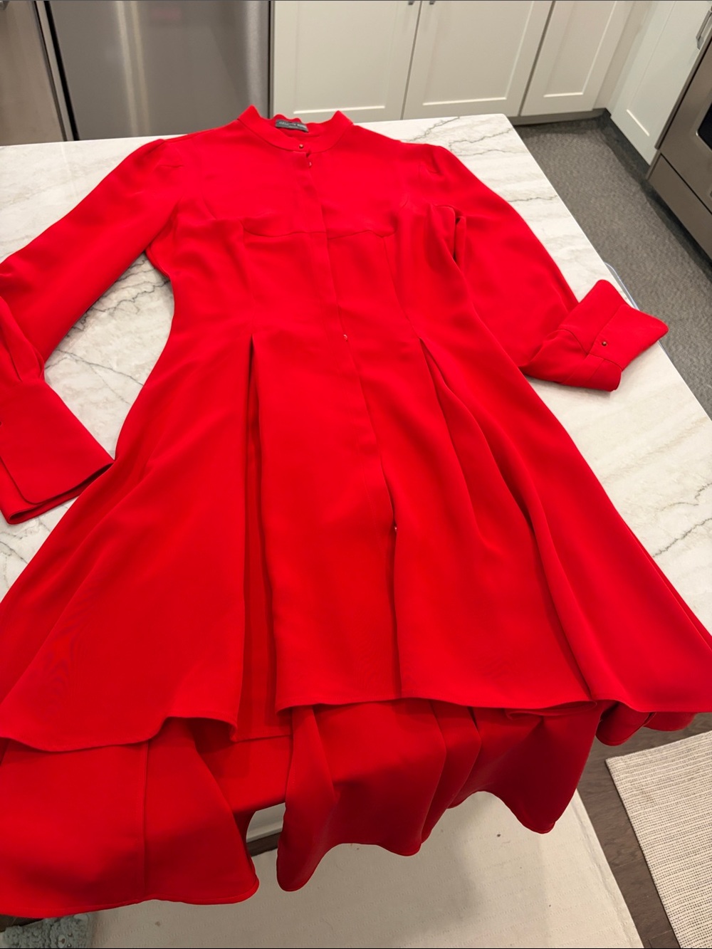 ALEXANDER MCQUEEN High-Low button front dress SZ XS